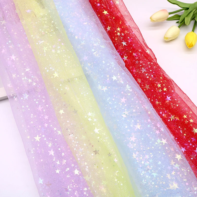 Photography Term - 50X150Cm Bintang Warna-warni Kain Tulle Pernikahan