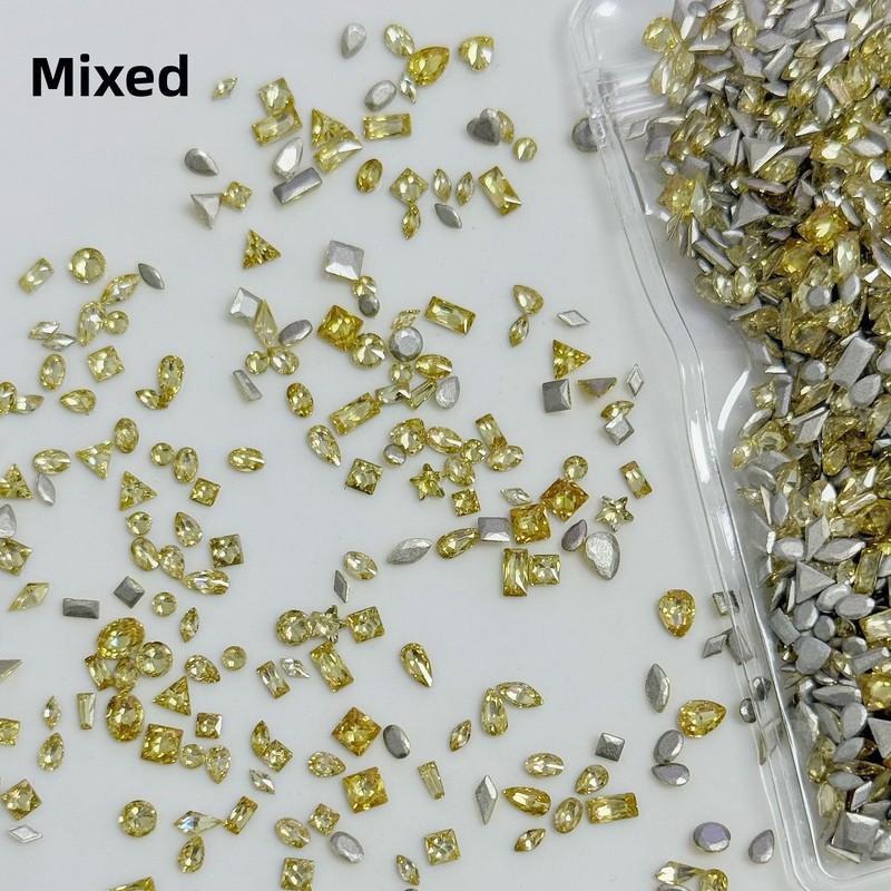Photography Yellow - LYLE 50Pcs Zircon Kuning Emas Mini