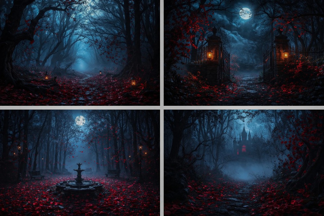 Hutan Gelap Cahaya Bulan Daun  - Photography Dark Cloth ulasan dan harga