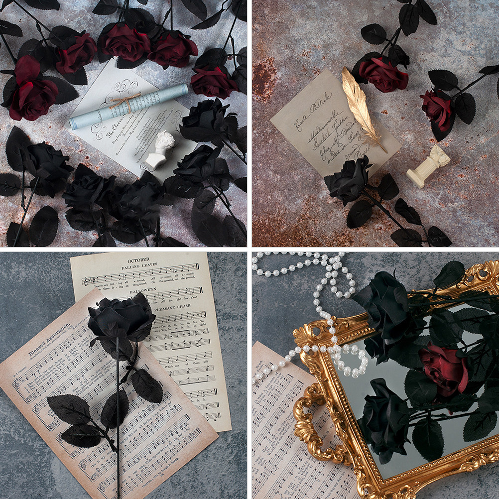 2 Buah Bunga Mawar Palsu Warna - Photography Dark Cloth ulasan dan harga