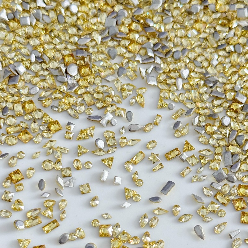 LYLE 50Pcs Zircon Kuning Emas  - Photography Yellow ulasan dan harga