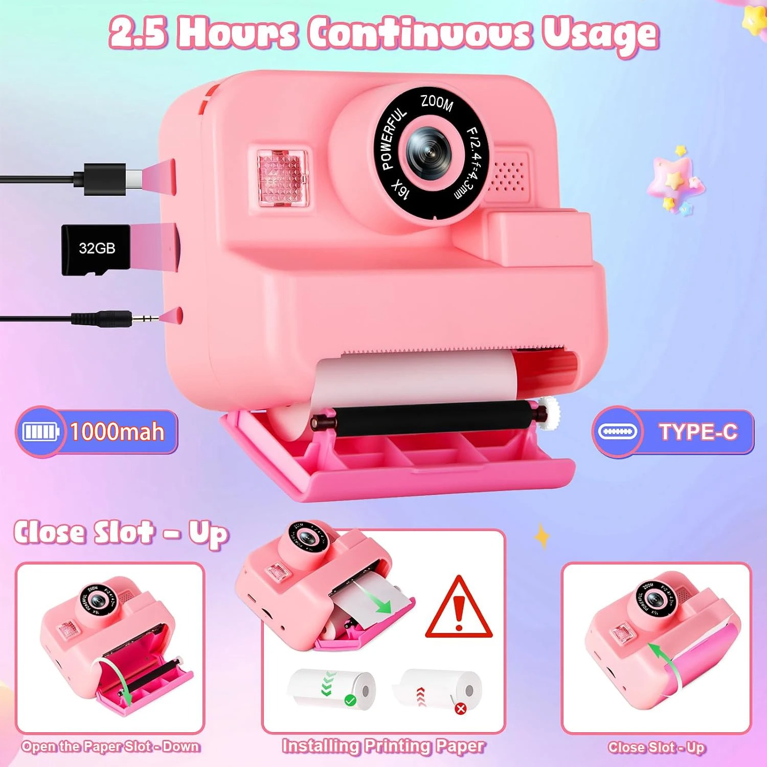 Kamera cetak instan anak-anak, - Photography Close Up ulasan dan harga