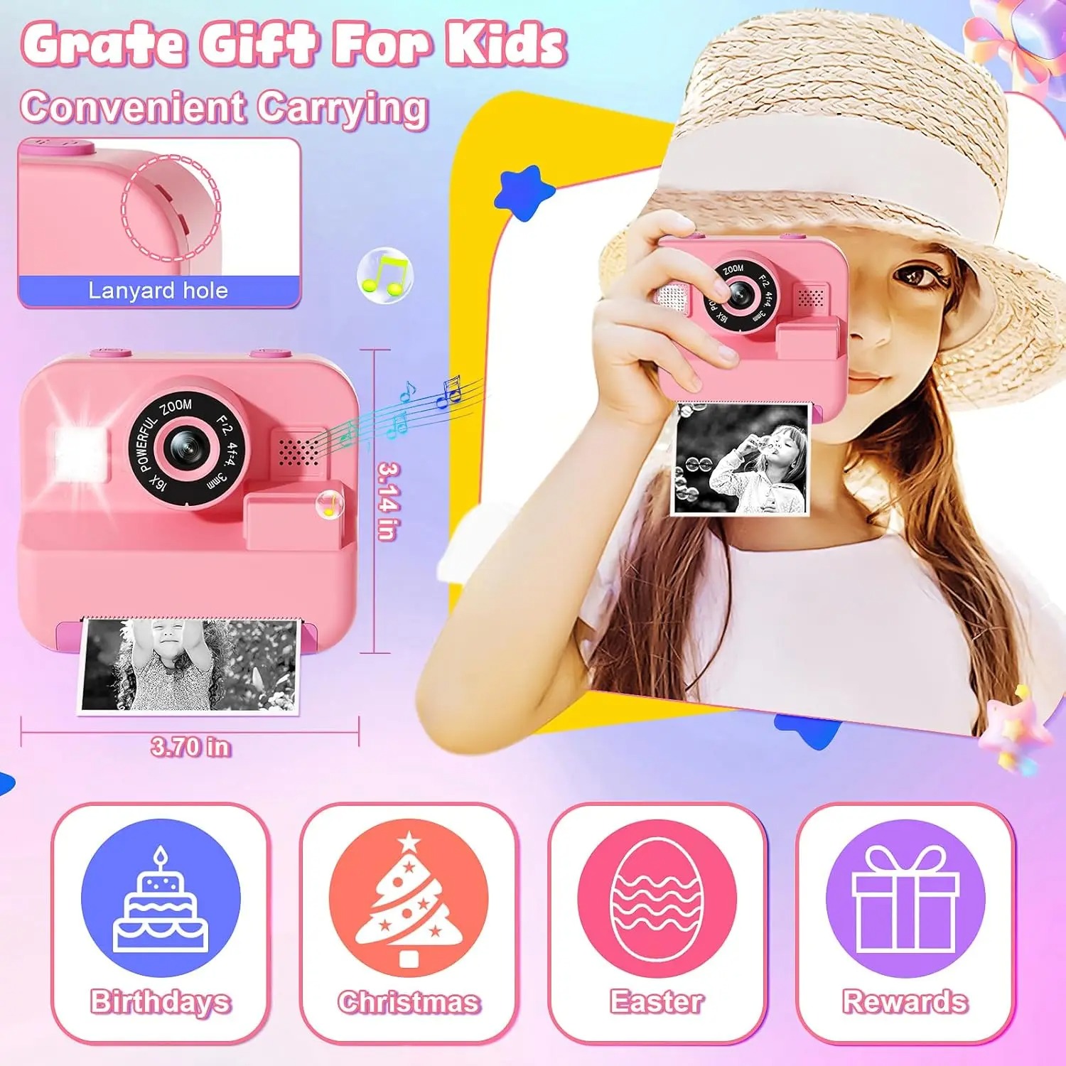 Kamera cetak instan anak-anak, - Photography Close Up ulasan dan harga