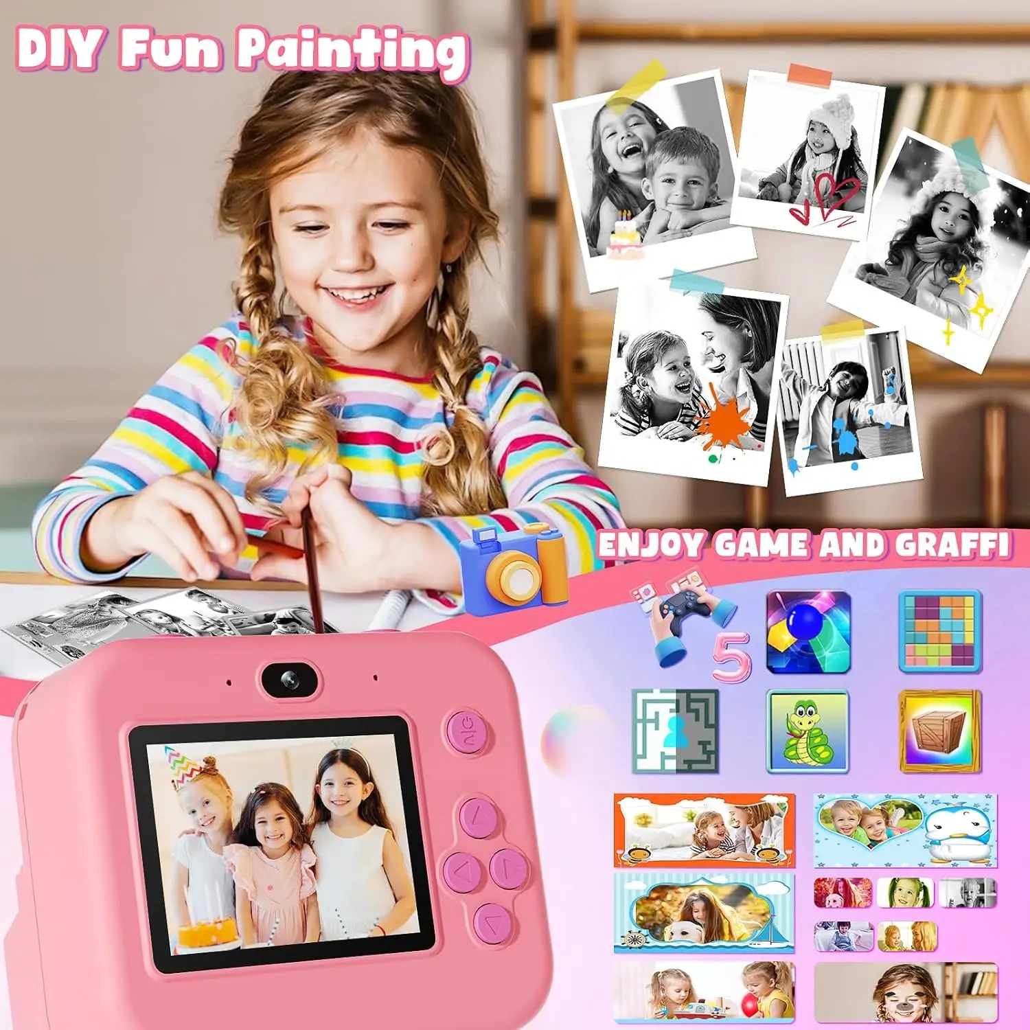 Kamera cetak instan anak-anak, - Photography Close Up ulasan dan harga